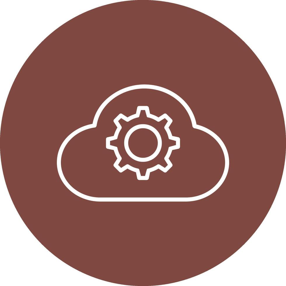 Cloud Settings Line Multi Circle Icon vector