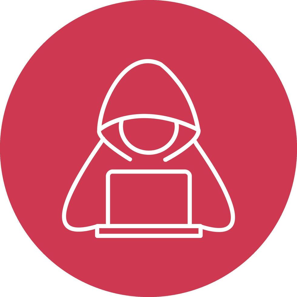 Hacker Line Multi Circle Icon vector