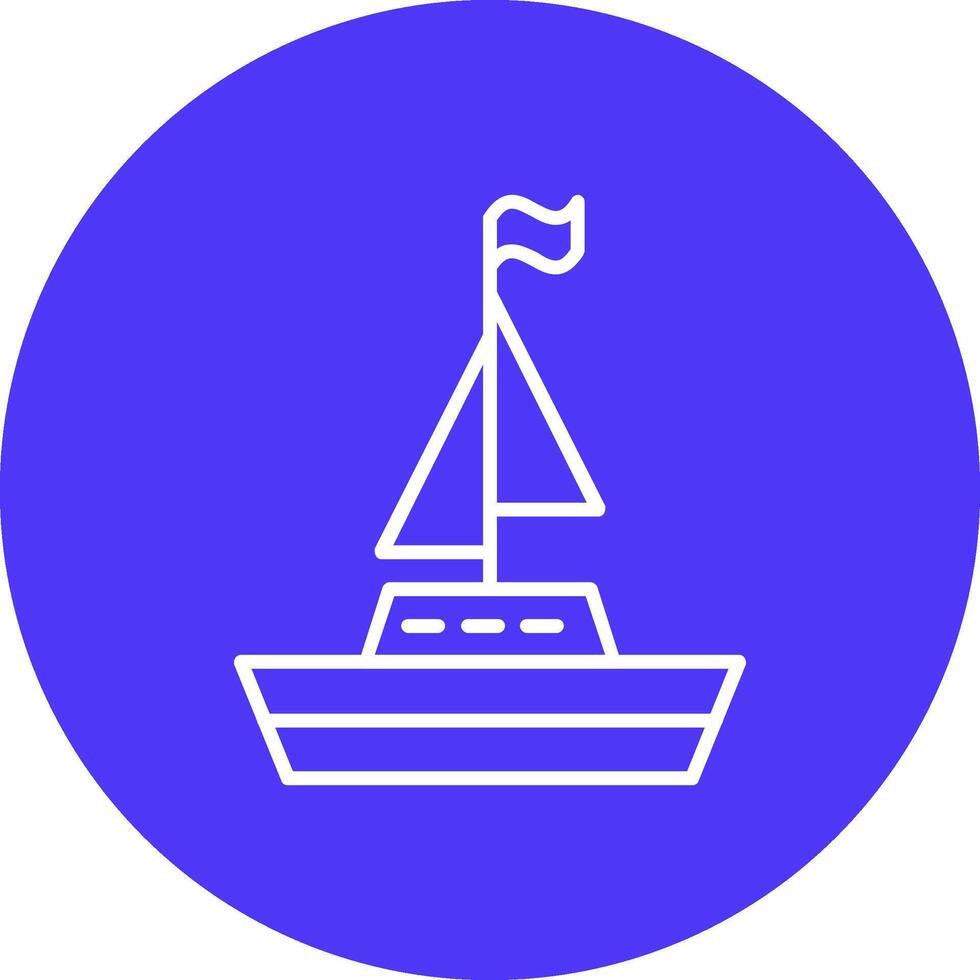 Boat Line Multi Circle Icon vector