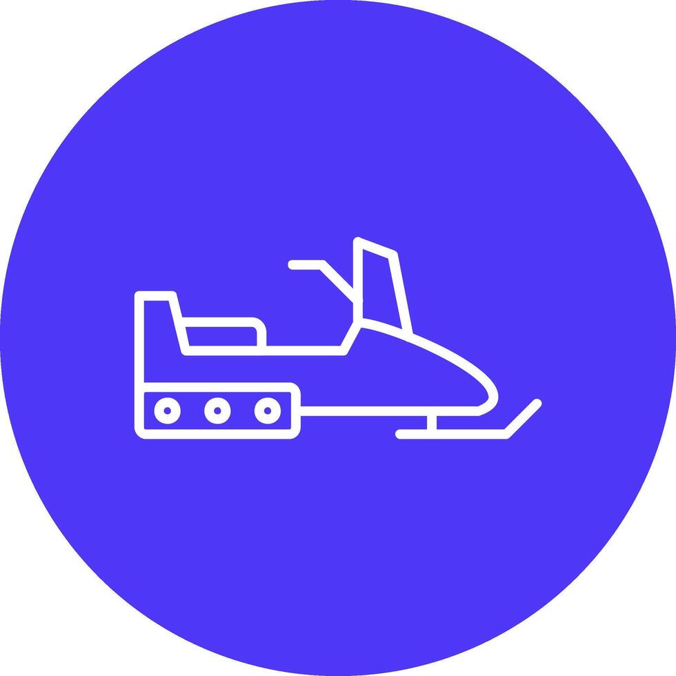 Snowmobile Line Multi Circle Icon vector