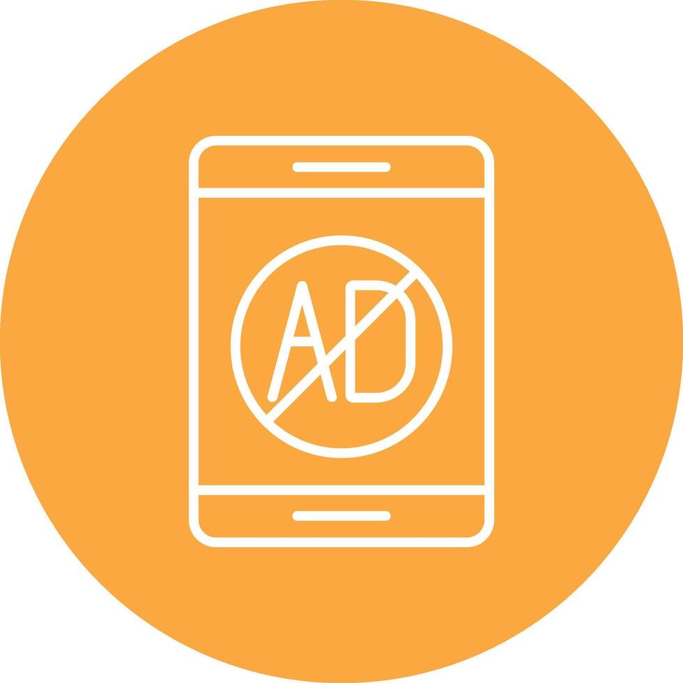 Ad Blocker Line Multi Circle Icon vector