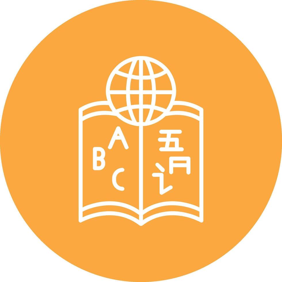 Linguistics Line Multi Circle Icon vector