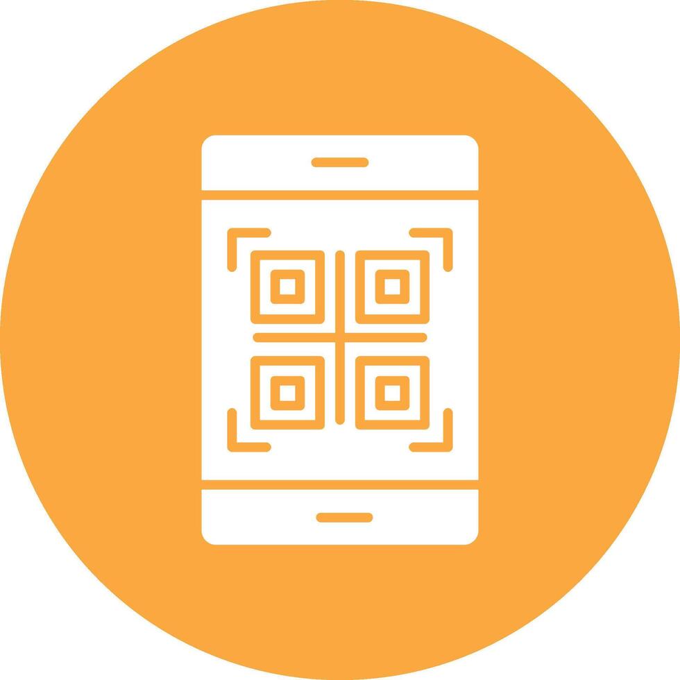 Qr Code Glyph Multi Circle Icon vector