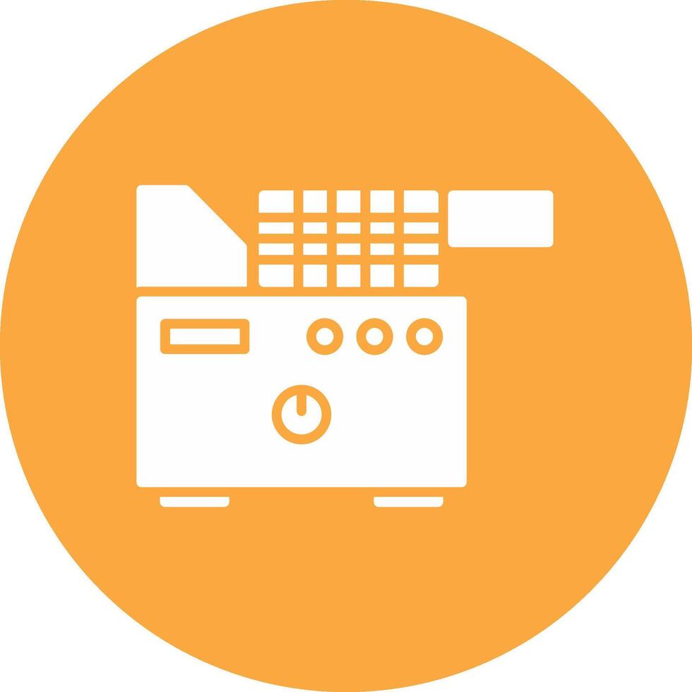 Electric Fryer Glyph Multi Circle Icon vector