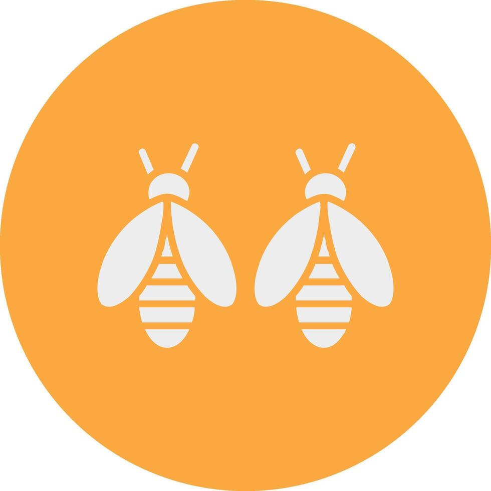Bees Glyph Multi Circle Icon vector