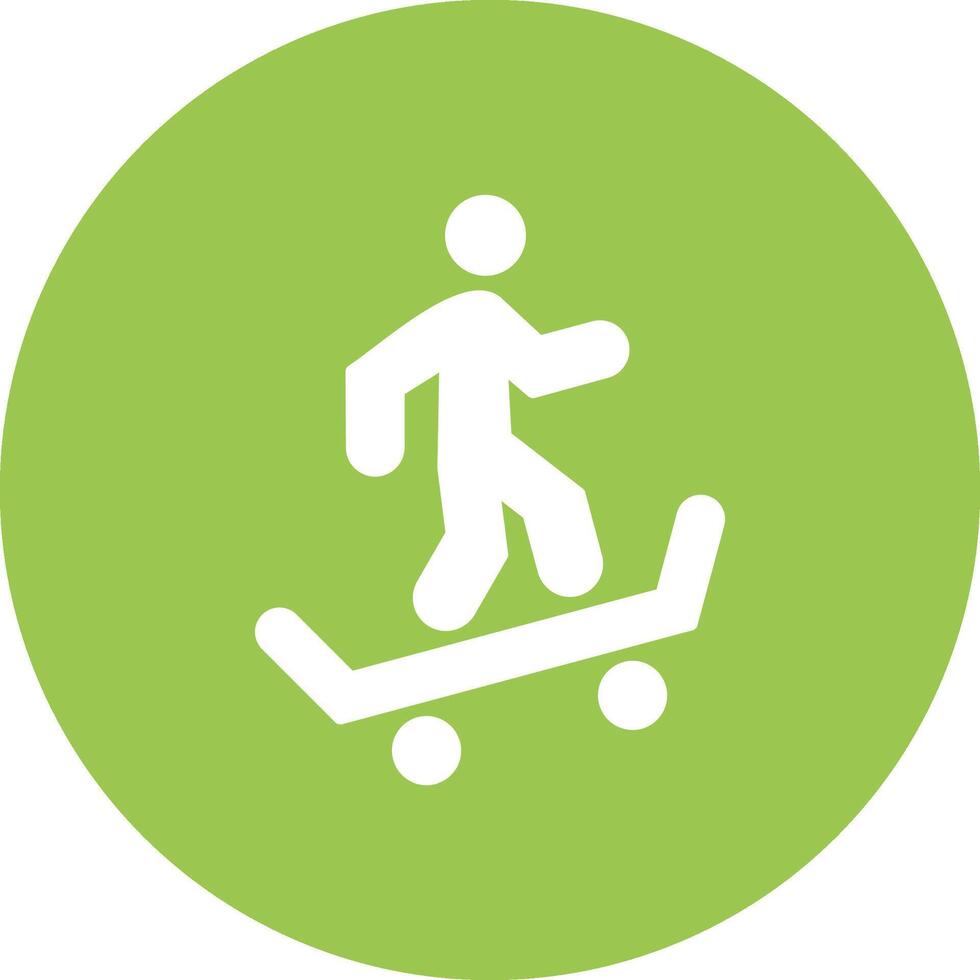 Skateboarding Glyph Multi Circle Icon vector