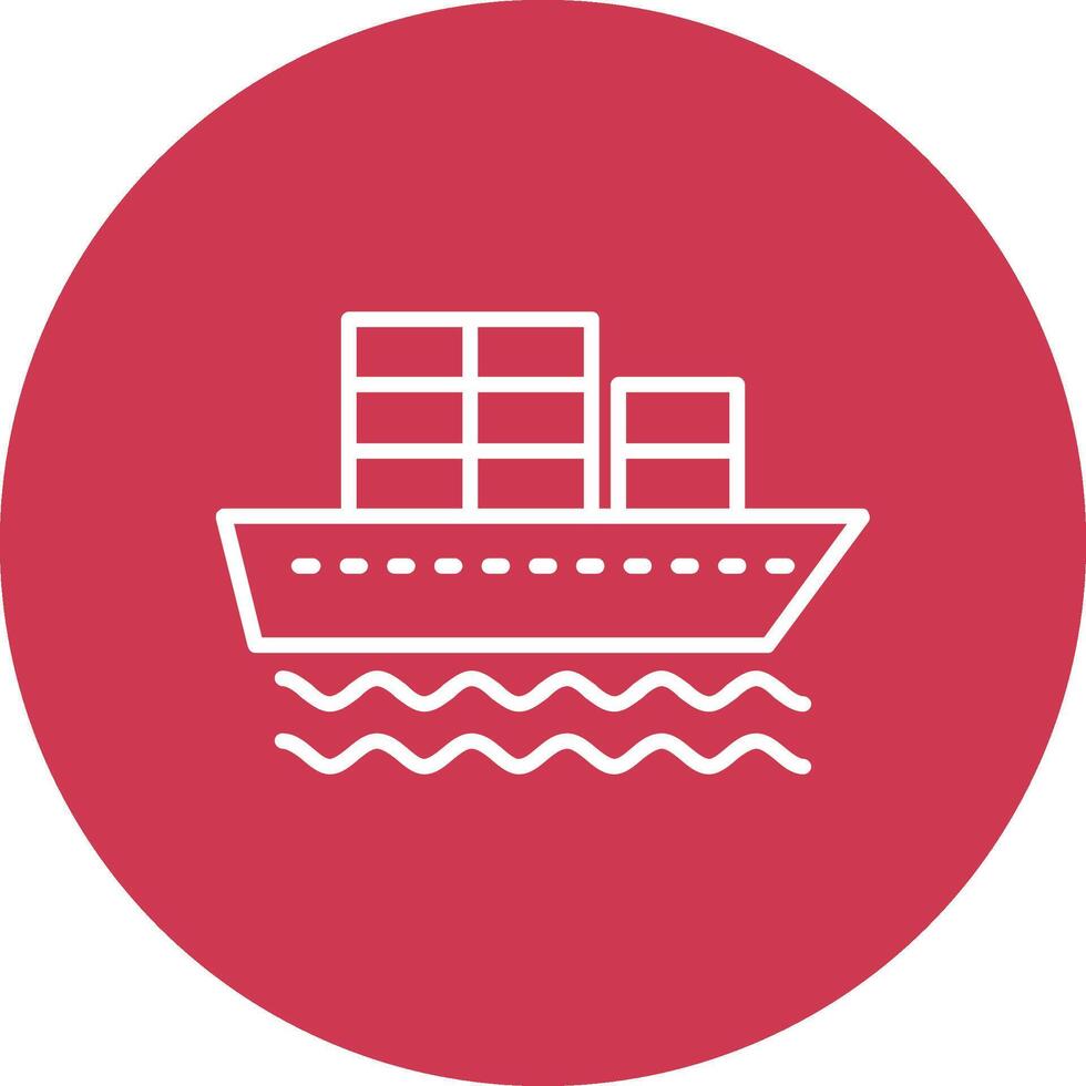 Container Ship Line Multi Circle Icon vector