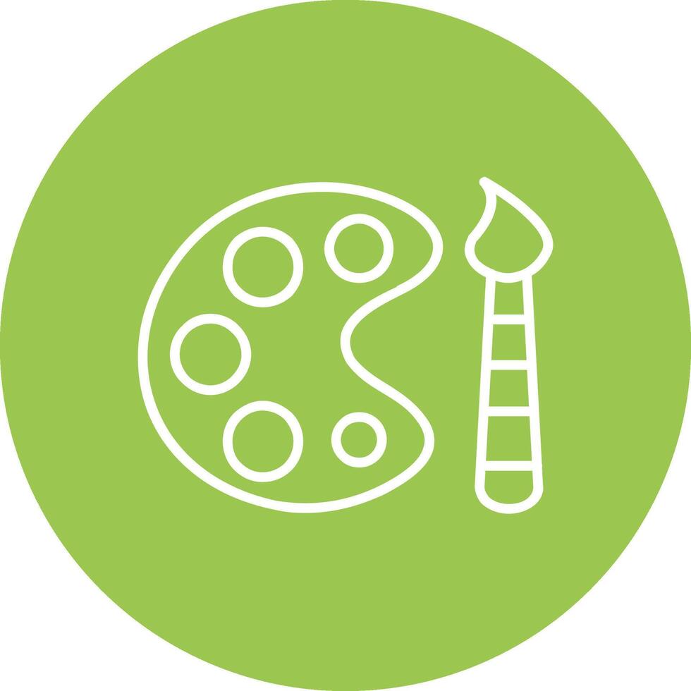 Paint Palette Line Multi Circle Icon vector