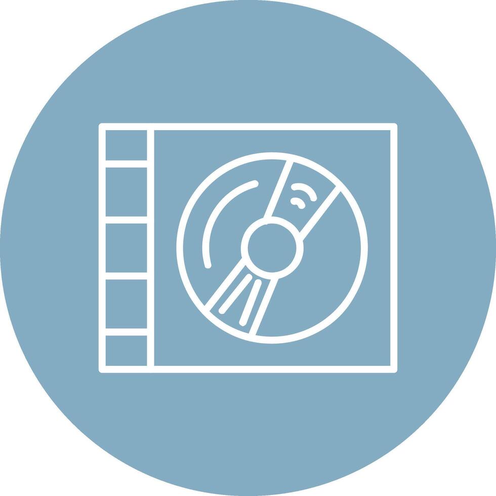 Compact Disc Line Multi Circle Icon vector