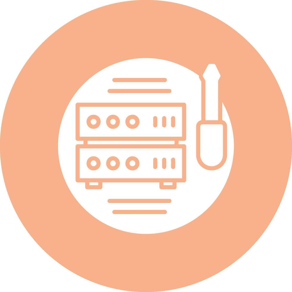 Tech Support Glyph Multi Circle Icon vector