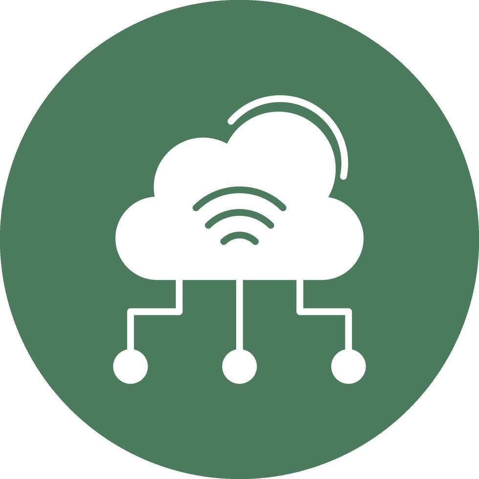 Cloud Computing Glyph Multi Circle Icon vector