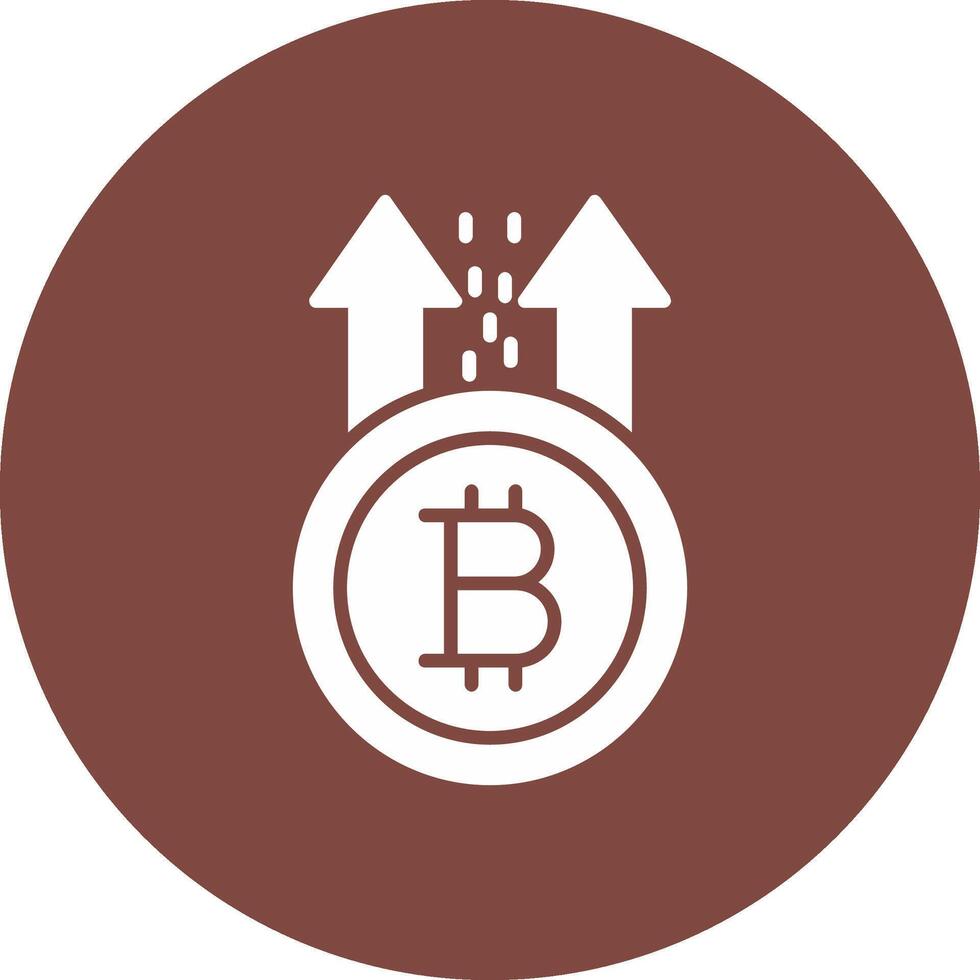 Bitcoin Rise Glyph Multi Circle Icon vector
