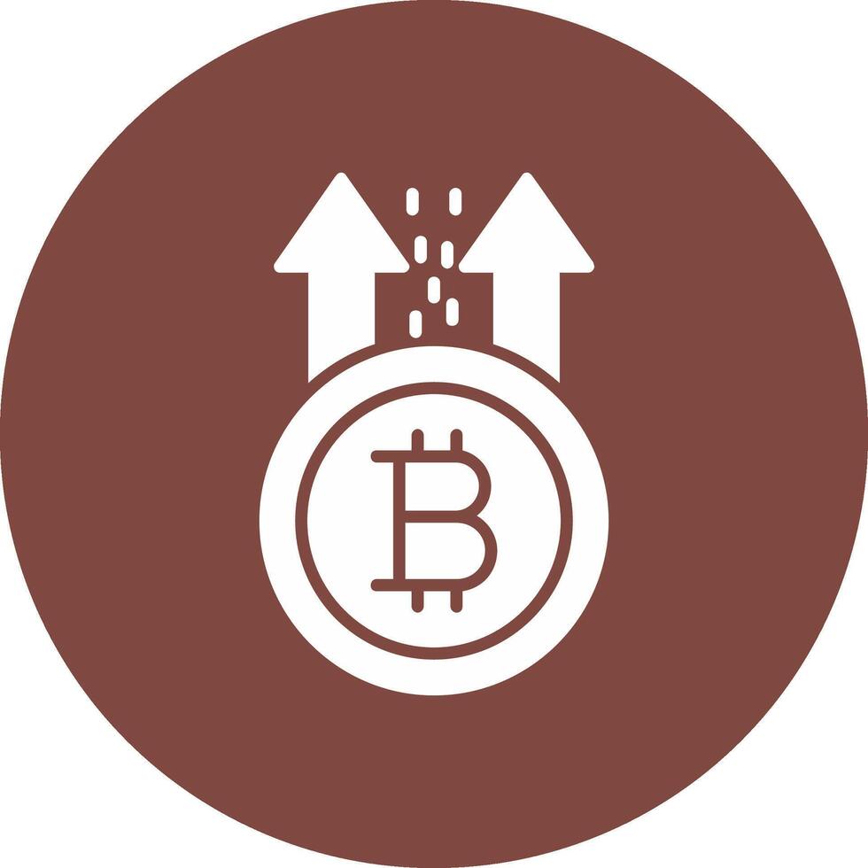 Bitcoin Rise Glyph Multi Circle Icon vector