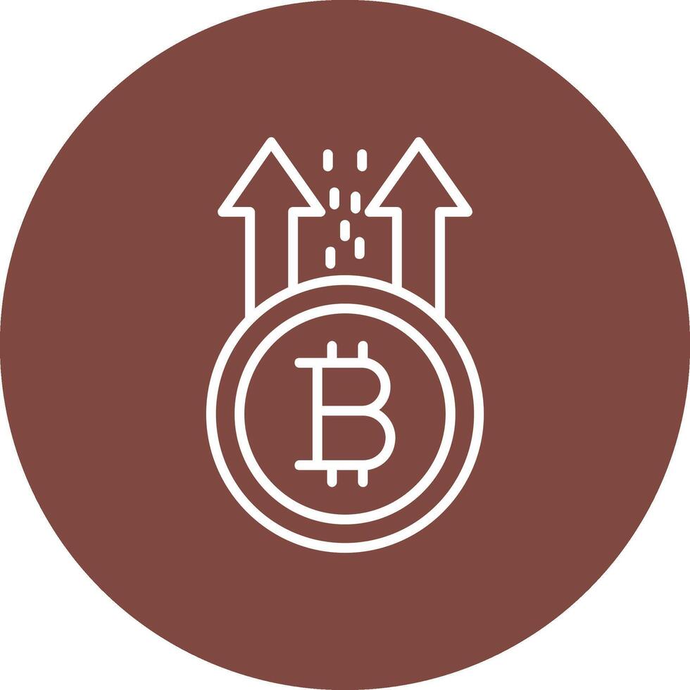 Bitcoin Rise Line Multi Circle Icon vector