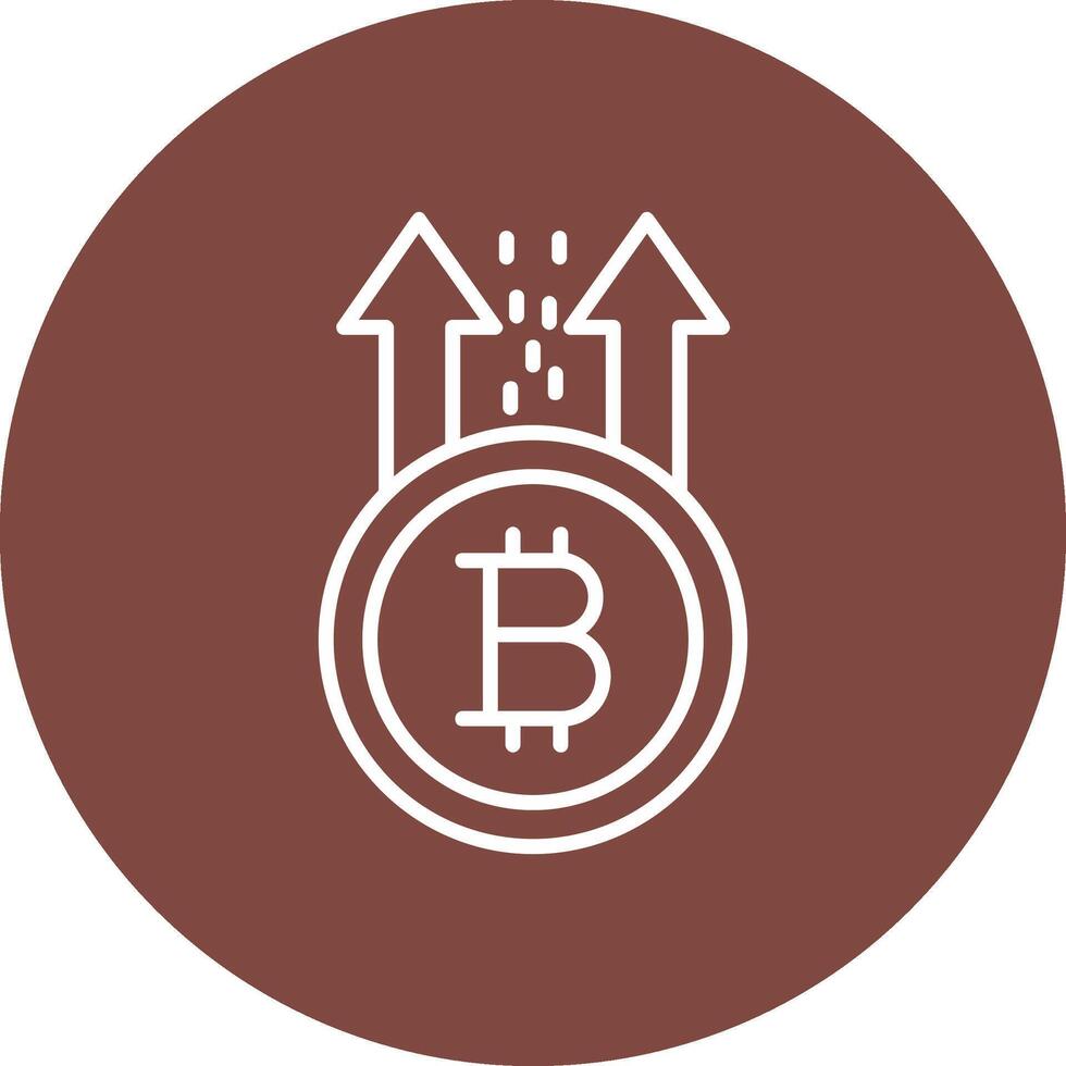 Bitcoin Rise Line Multi Circle Icon vector