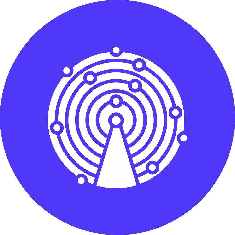 Sonar Glyph Multi Circle Icon vector