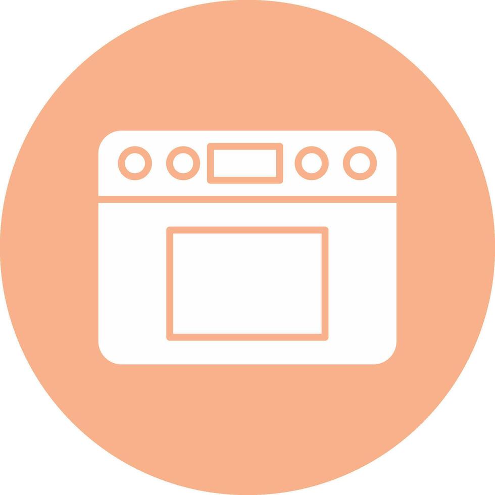 Oven Glyph Multi Circle Icon vector