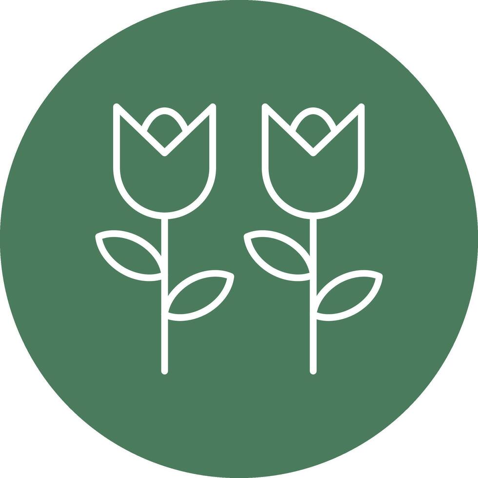 Flowers Line Multi Circle Icon vector