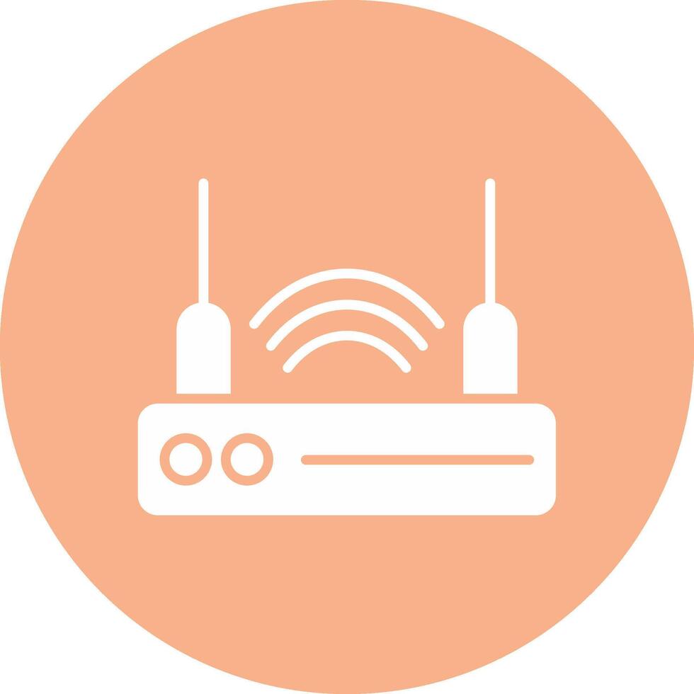 Router Device Glyph Multi Circle Icon vector