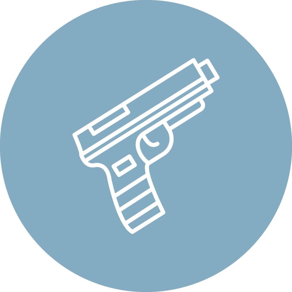 Gun Line Multi Circle Icon vector