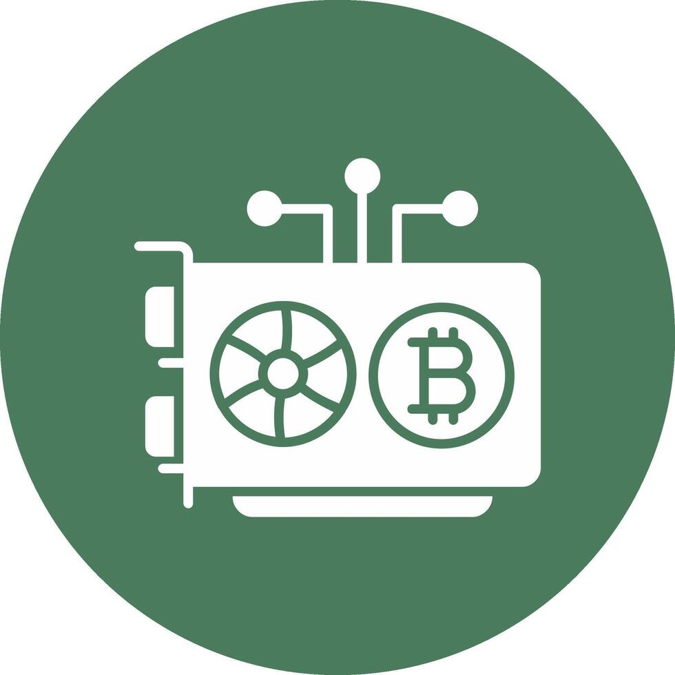 Mining Rig Glyph Multi Circle Icon vector