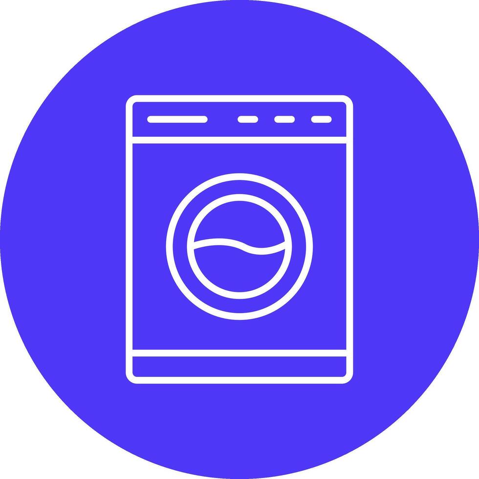 Washing Machine Line Multi Circle Icon vector