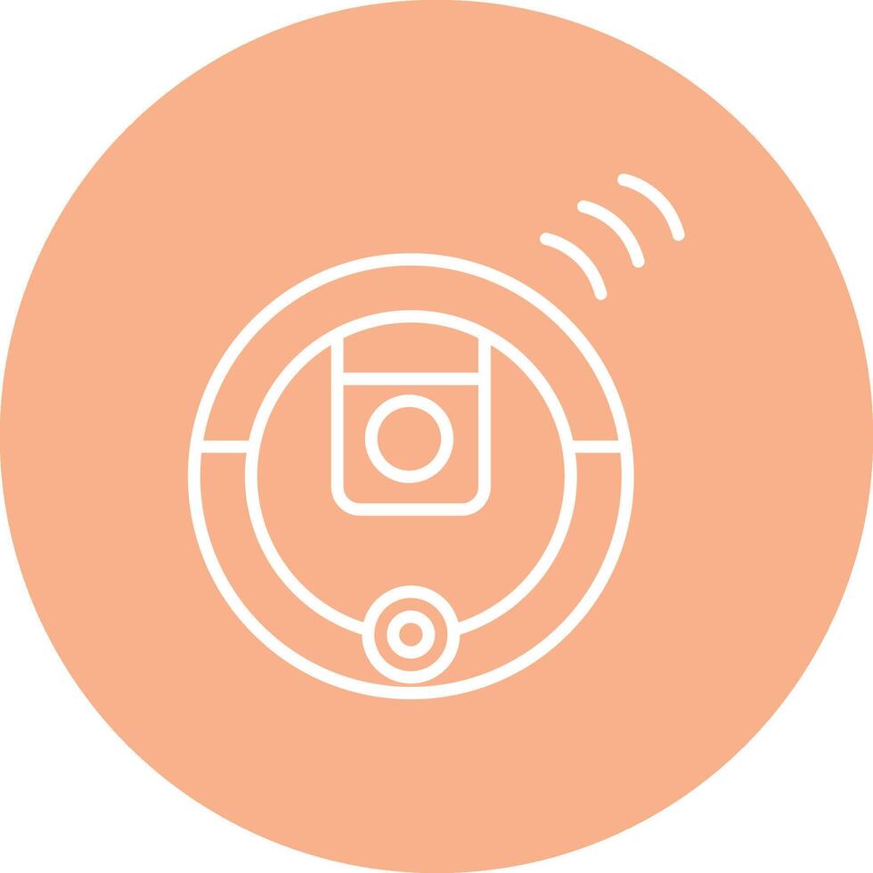 Robot Vacuum Cleaner Line Multi Circle Icon vector