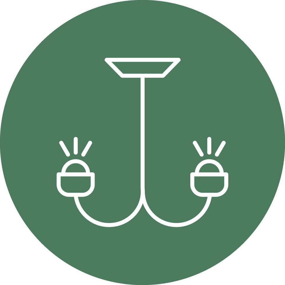 Chandelier Line Multi Circle Icon vector