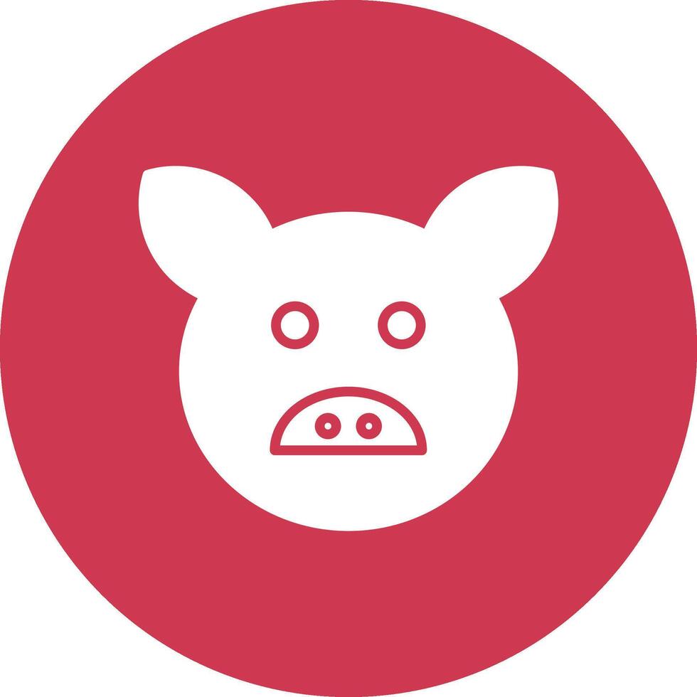 Pig Glyph Multi Circle Icon vector