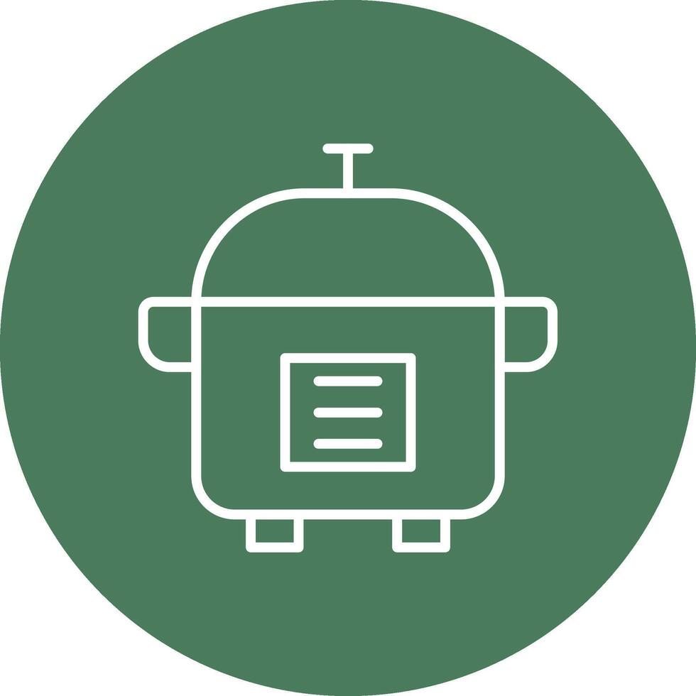 Slow Cooker Line Multi Circle Icon vector