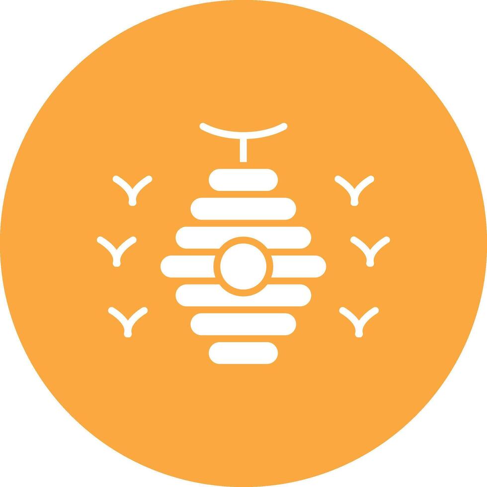 abeja colmena glifo multi circulo icono vector
