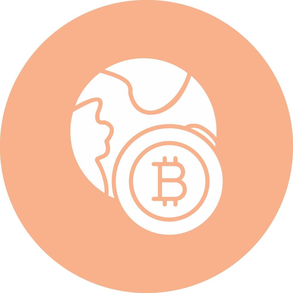 Bitcoin World Glyph Multi Circle Icon vector