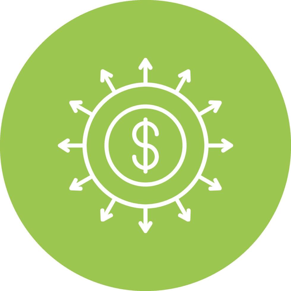 Budget Spending Line Multi Circle Icon vector