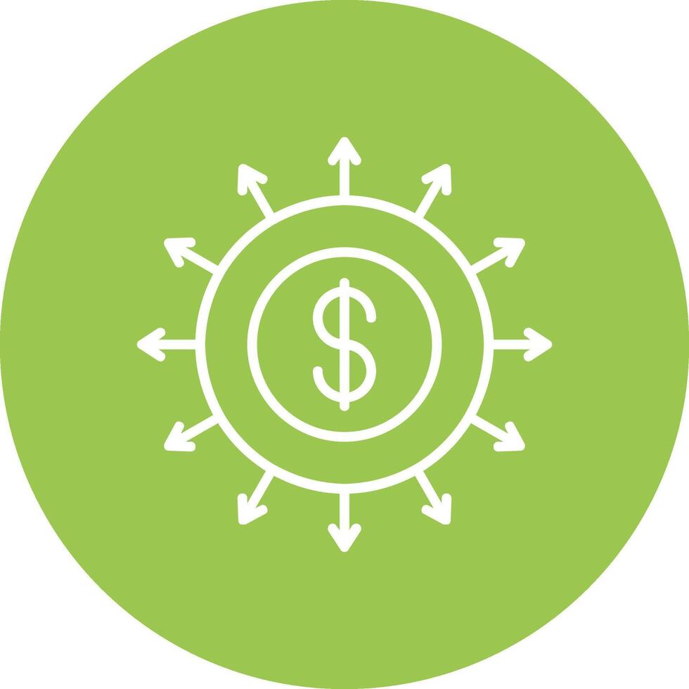 Budget Spending Line Multi Circle Icon vector