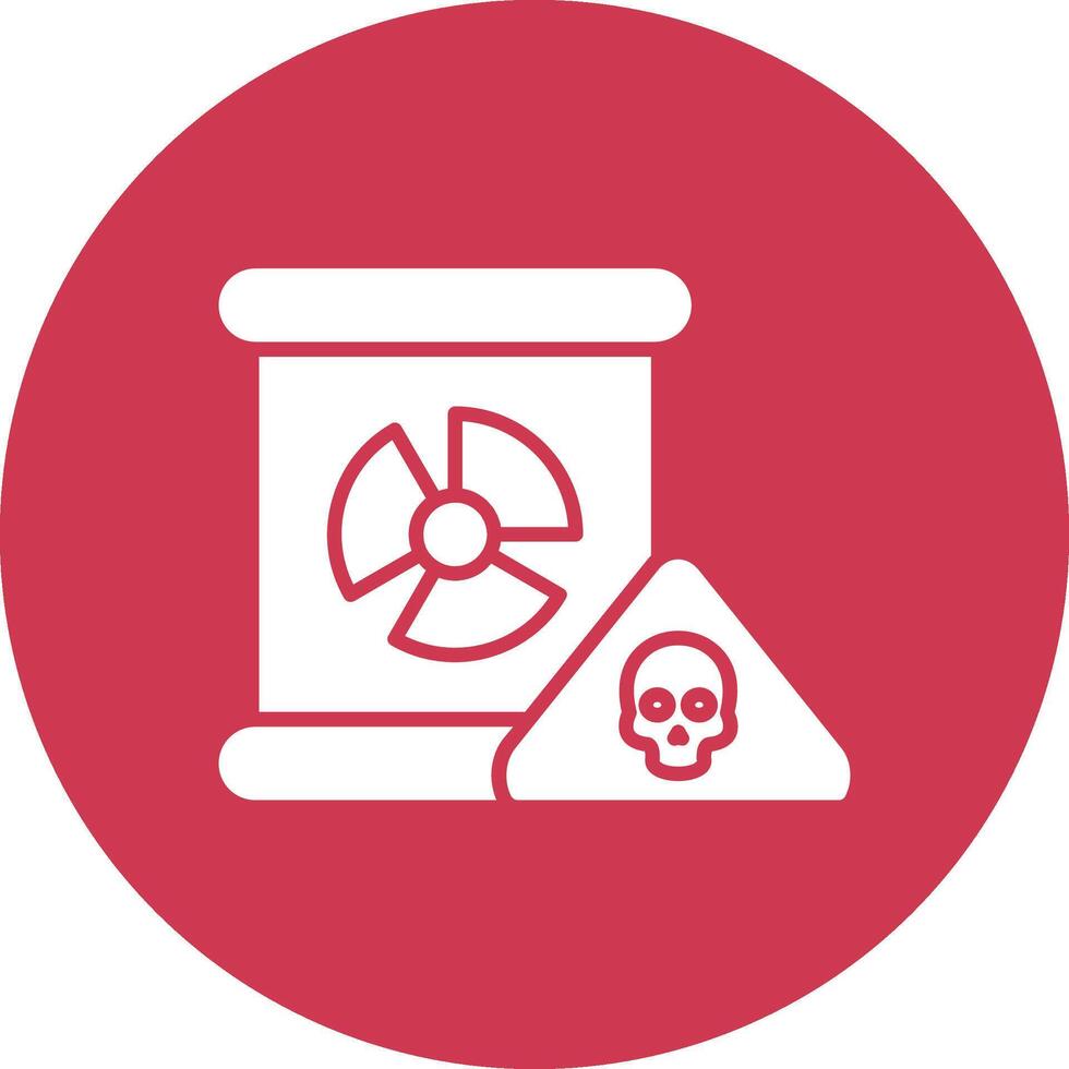 Nuclear Danger Glyph Multi Circle Icon vector