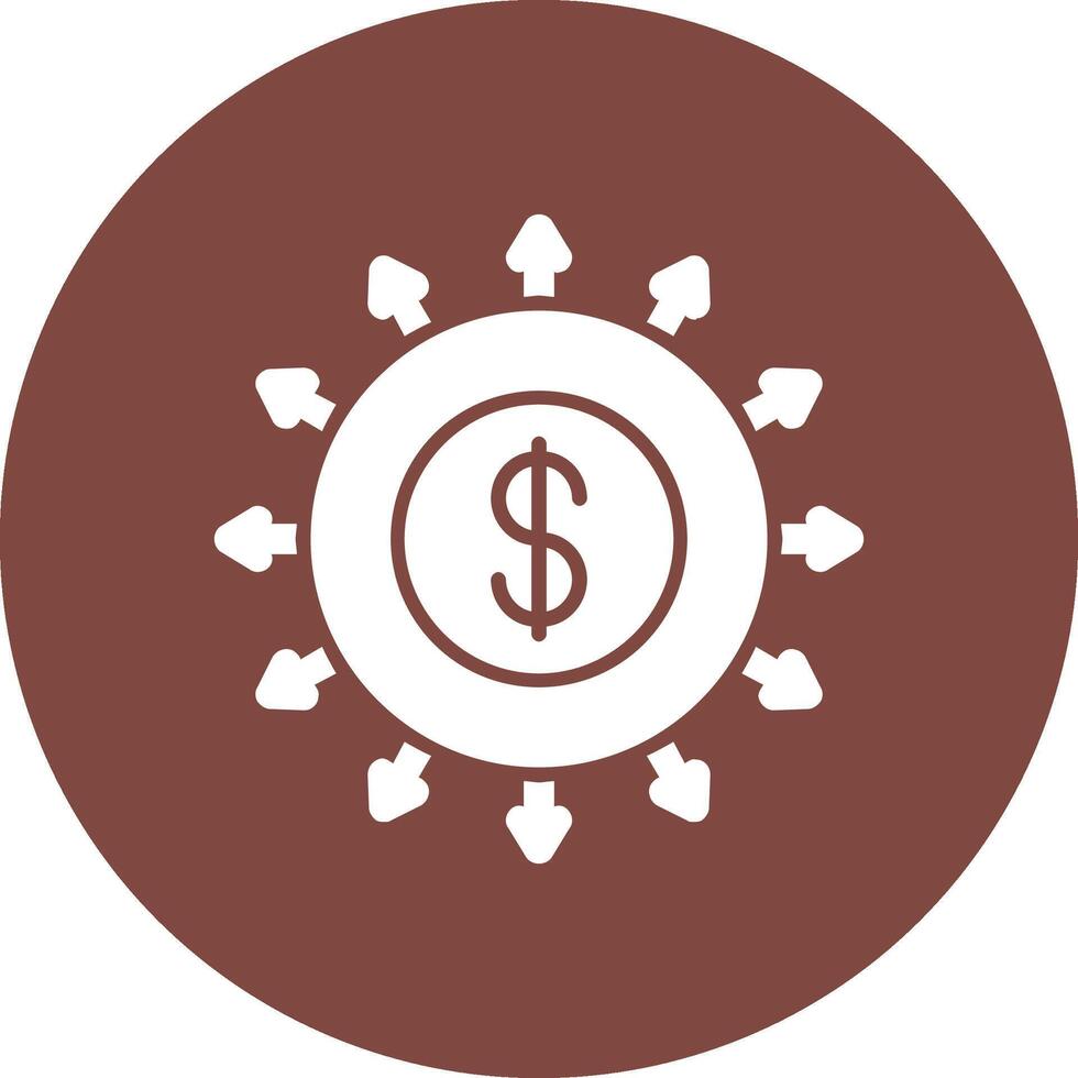 Budget Spending Glyph Multi Circle Icon vector