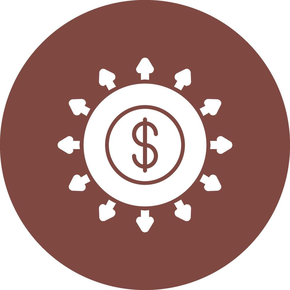 Budget Spending Glyph Multi Circle Icon vector