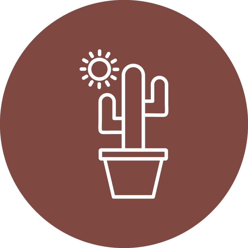 Cactus Line Multi Circle Icon vector