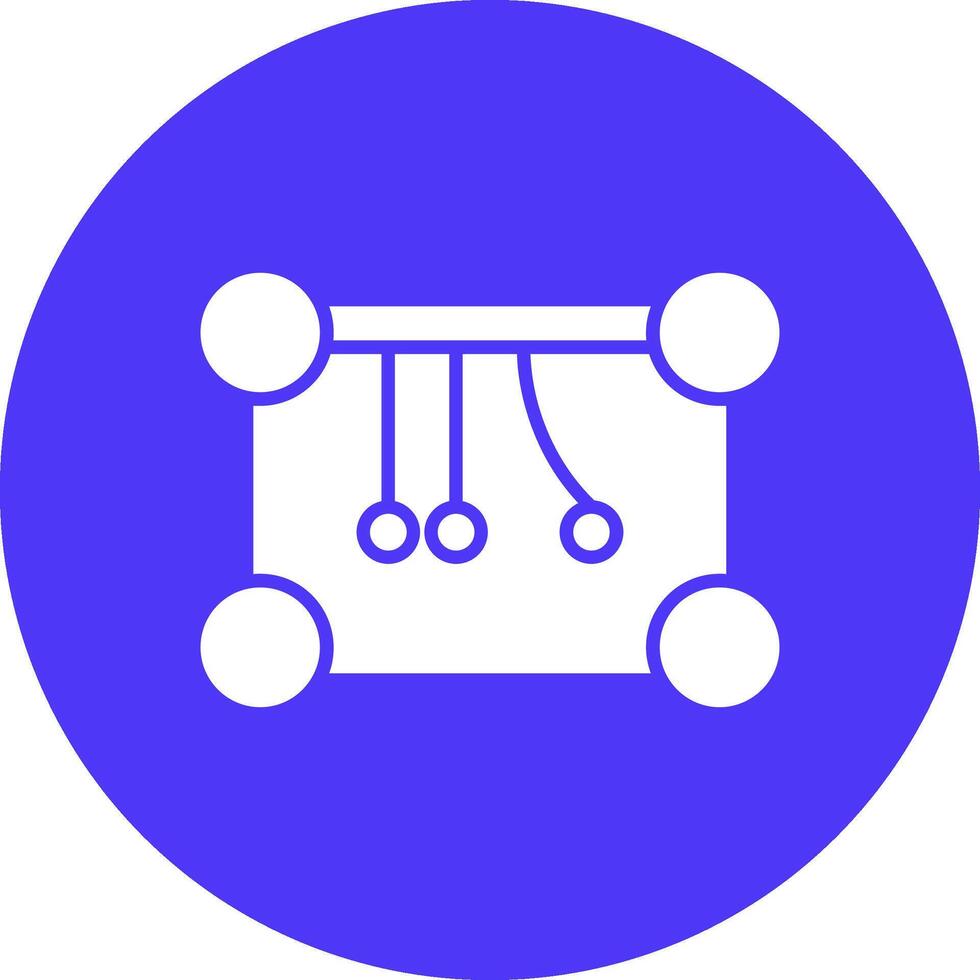 Newtons Cradle Glyph Multi Circle Icon vector