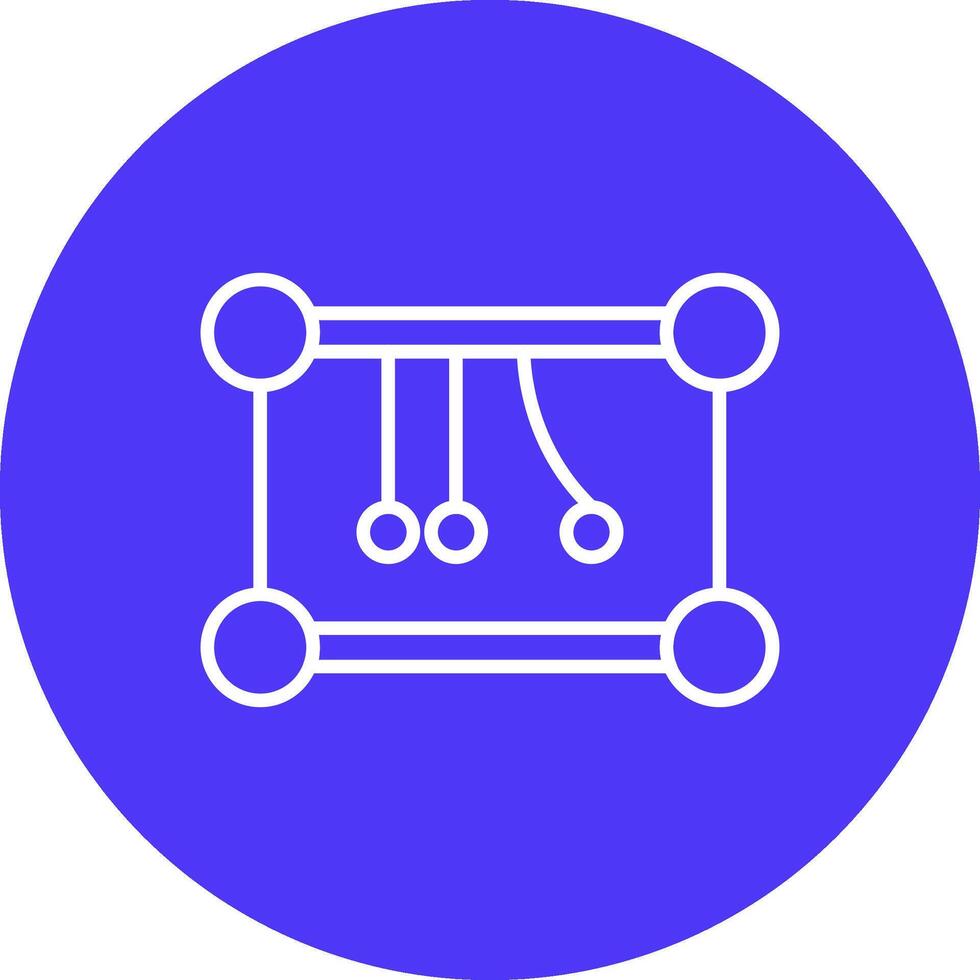 Newtons Cradle Line Multi Circle Icon vector