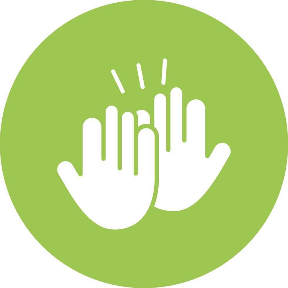 High Five Glyph Multi Circle Icon vector