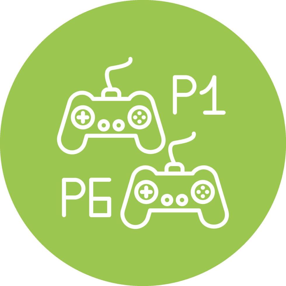 Player Versus Player Line Multi Circle Icon vector