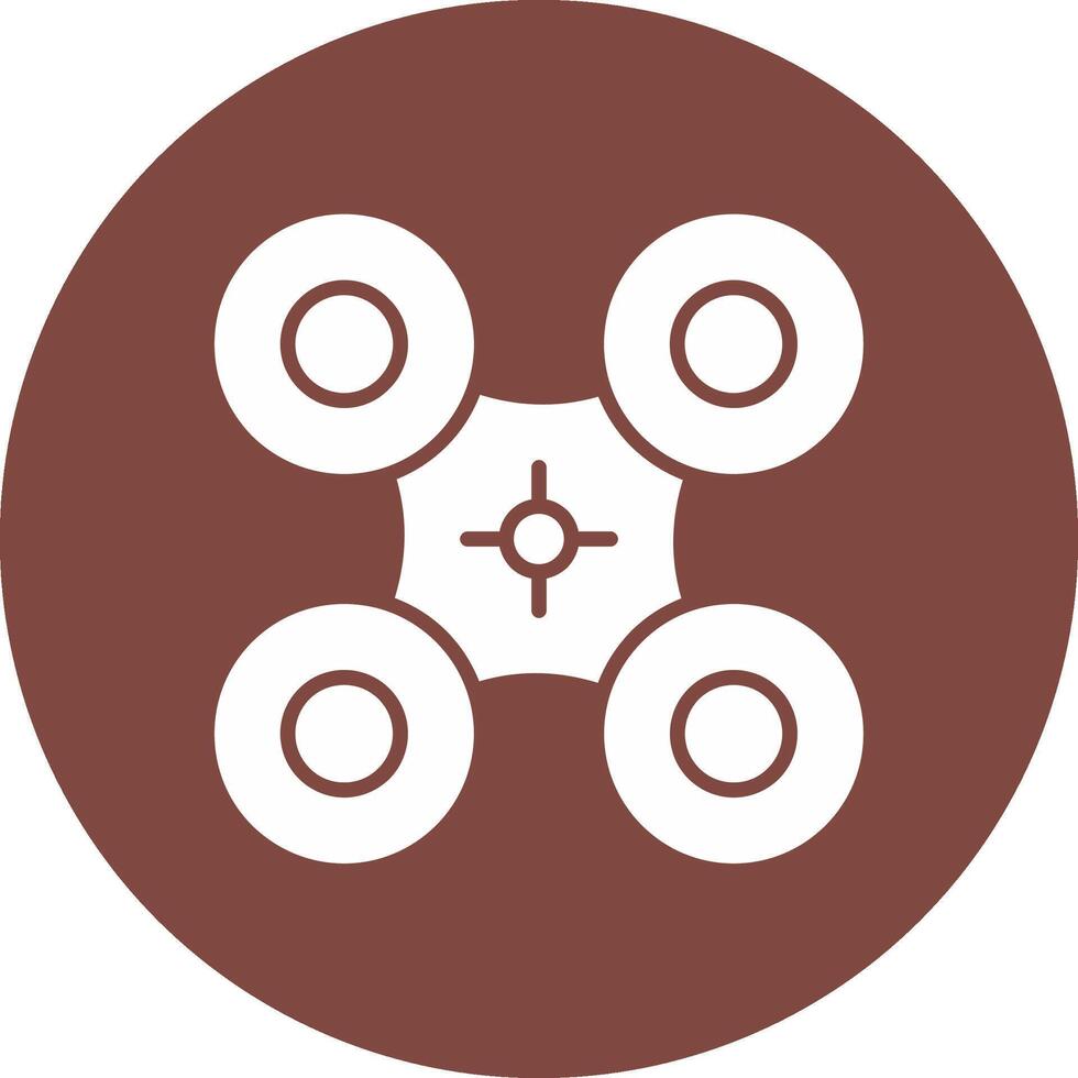 Drone Glyph Multi Circle Icon vector