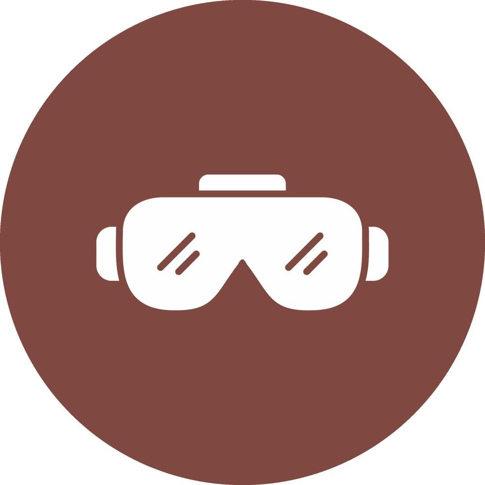 gafas de protección glifo multi circulo icono vector