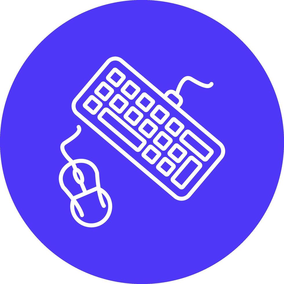 Keyboard And Mouse Line Multi Circle Icon vector