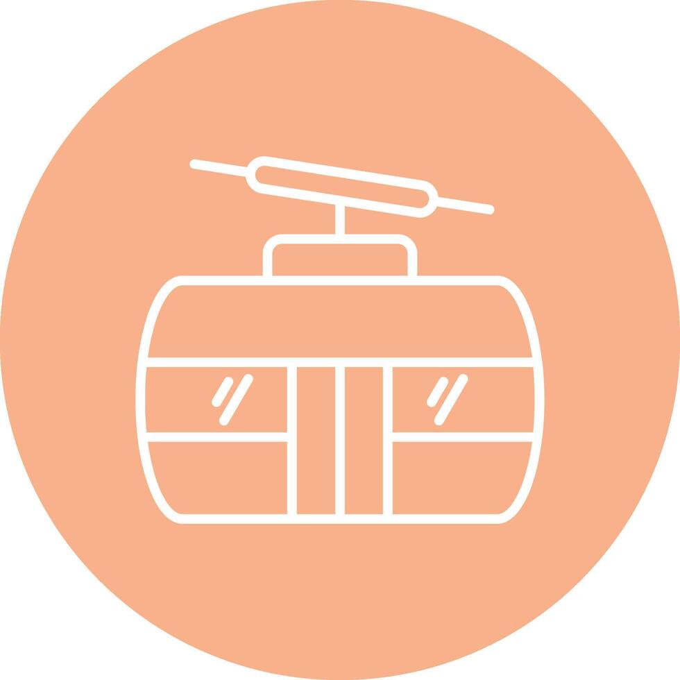Cableway Line Multi Circle Icon vector