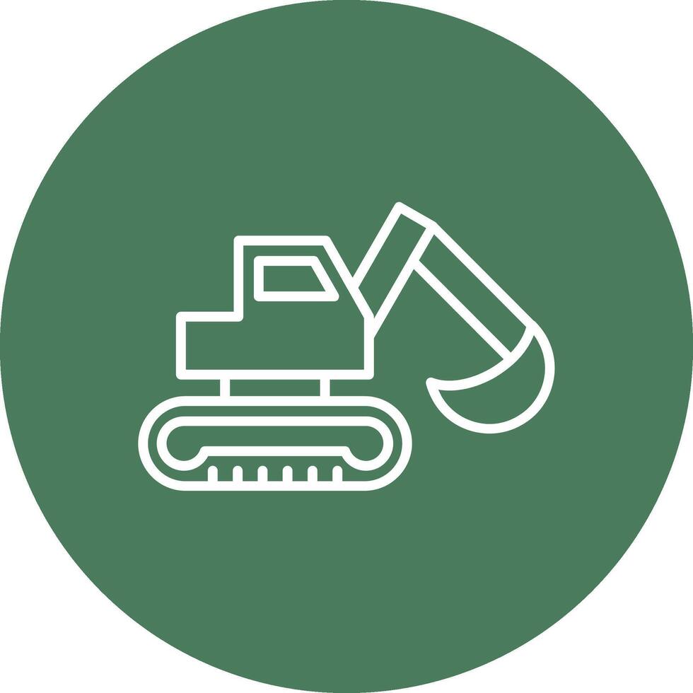 Digger Line Multi Circle Icon vector