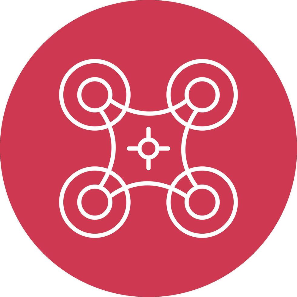 Drone Line Multi Circle Icon vector