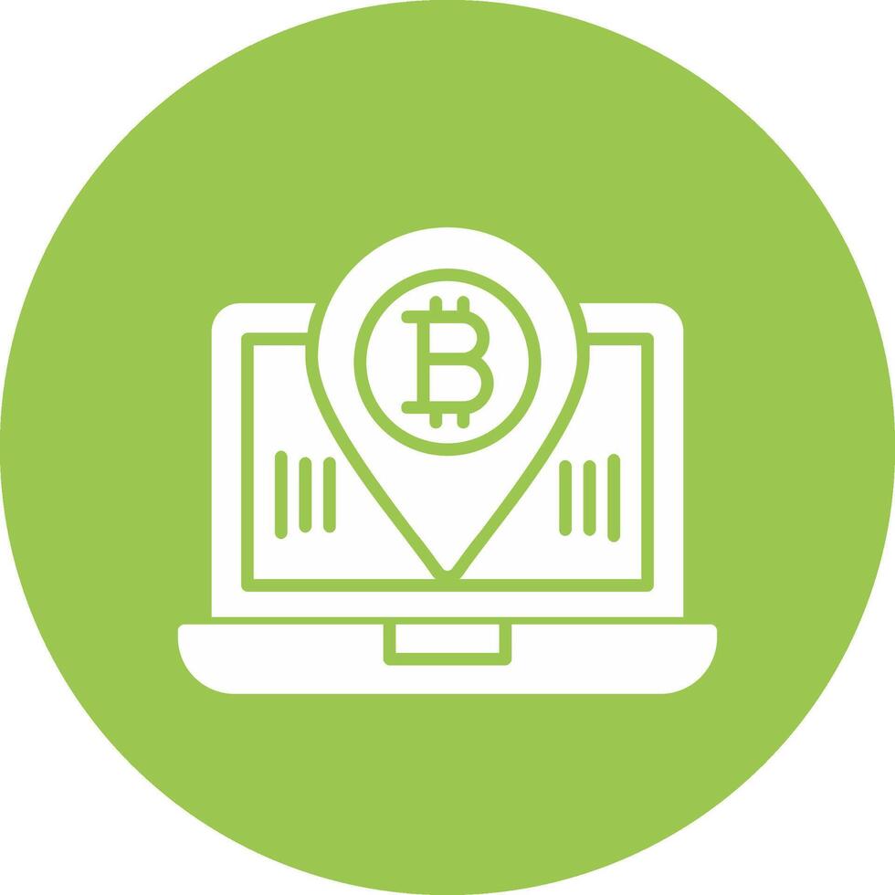 Bitcoin Location Glyph Multi Circle Icon vector