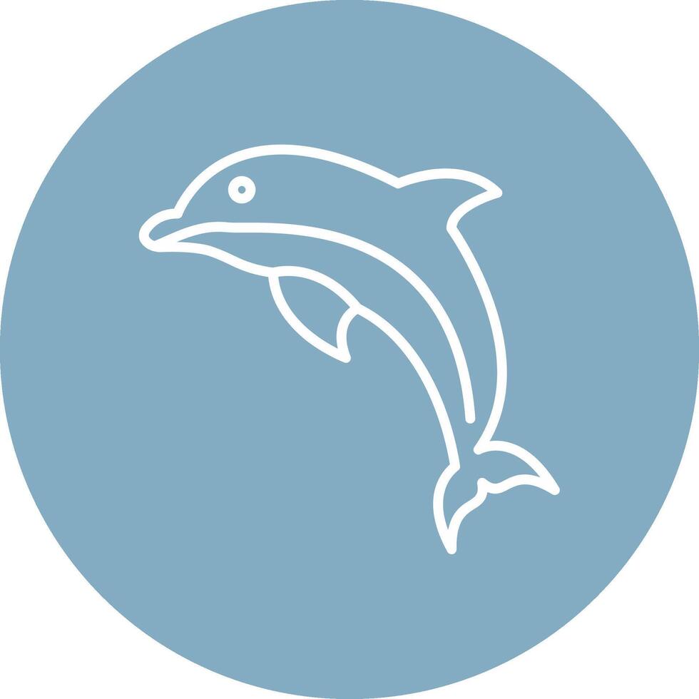Dolphin Line Multi Circle Icon vector